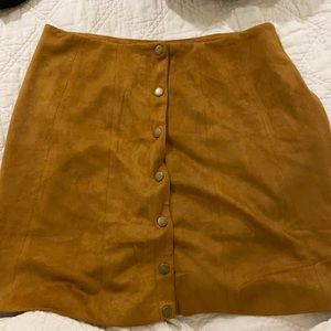 Brown suede skirt